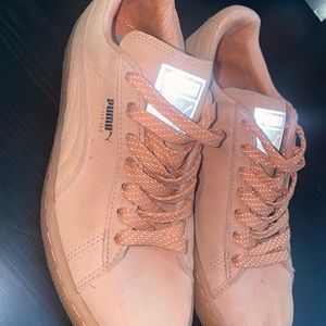 pink suede pumas